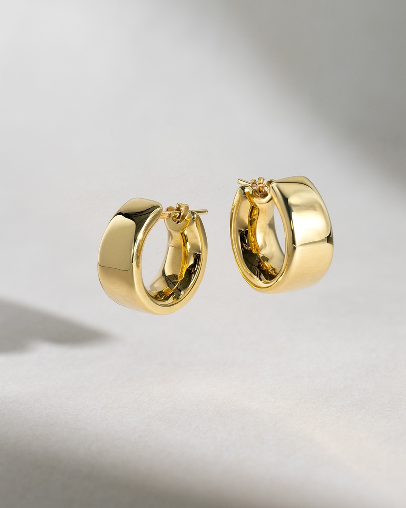18K Yellow Gold Hoop Earrings - Image 3
