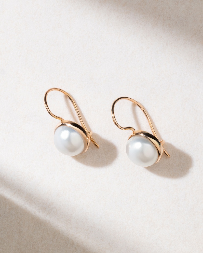 18K Rose Gold Earrings with Pearls