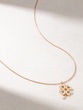 18K Rose Gold Necklace with a Four Leaf Clover and Brown Diamonds