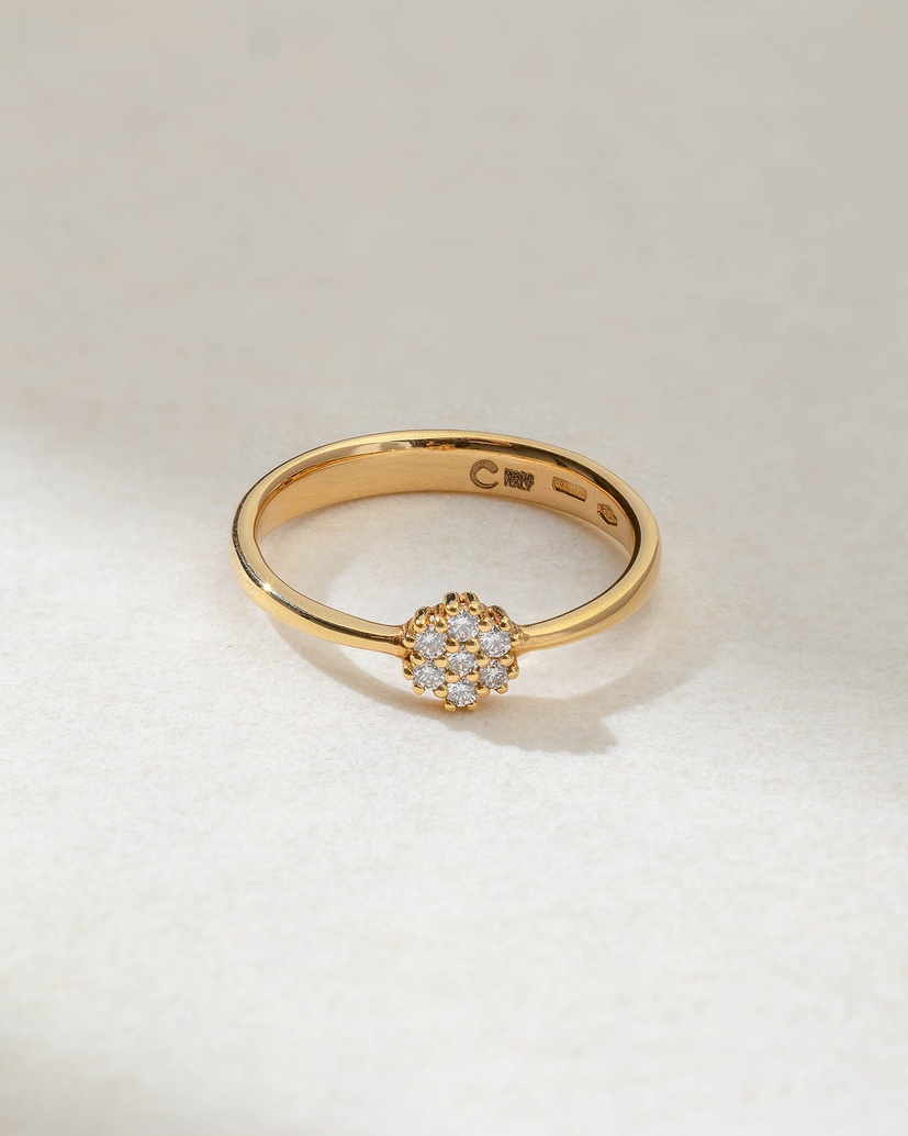 Discreet 18K Rose Gold Ring with Brilliant Diamonds