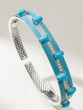 18K White Gold Bracelet with Turquoise and Diamonds