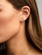 18K Yellow Gold Earrings with Round Diamond Outline - Image 3