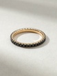 18K Rose Gold Ring with Black Brilliants