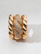 18K Rose Gold Chain Ring with Diamonds