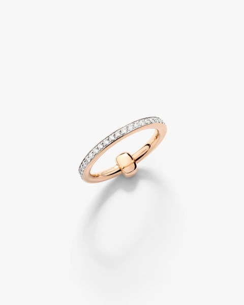 Together Ring in 18k rose gold with white diamonds