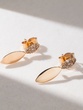 18Κ Rose Gold Drop Earrings with Leaves and Diamonds