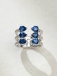 Blue Fire 18K White Gold Ring with Blue Sapphires and Diamonds