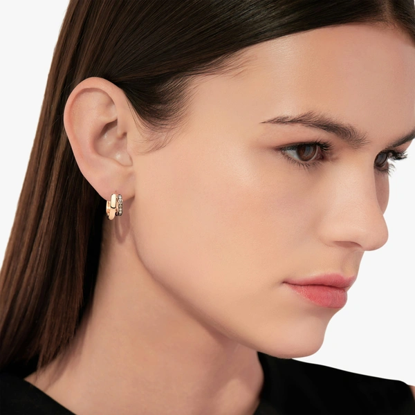 Together Εarrings in 18k rose gold with 32 brown diamonds (≈0.4 ct)