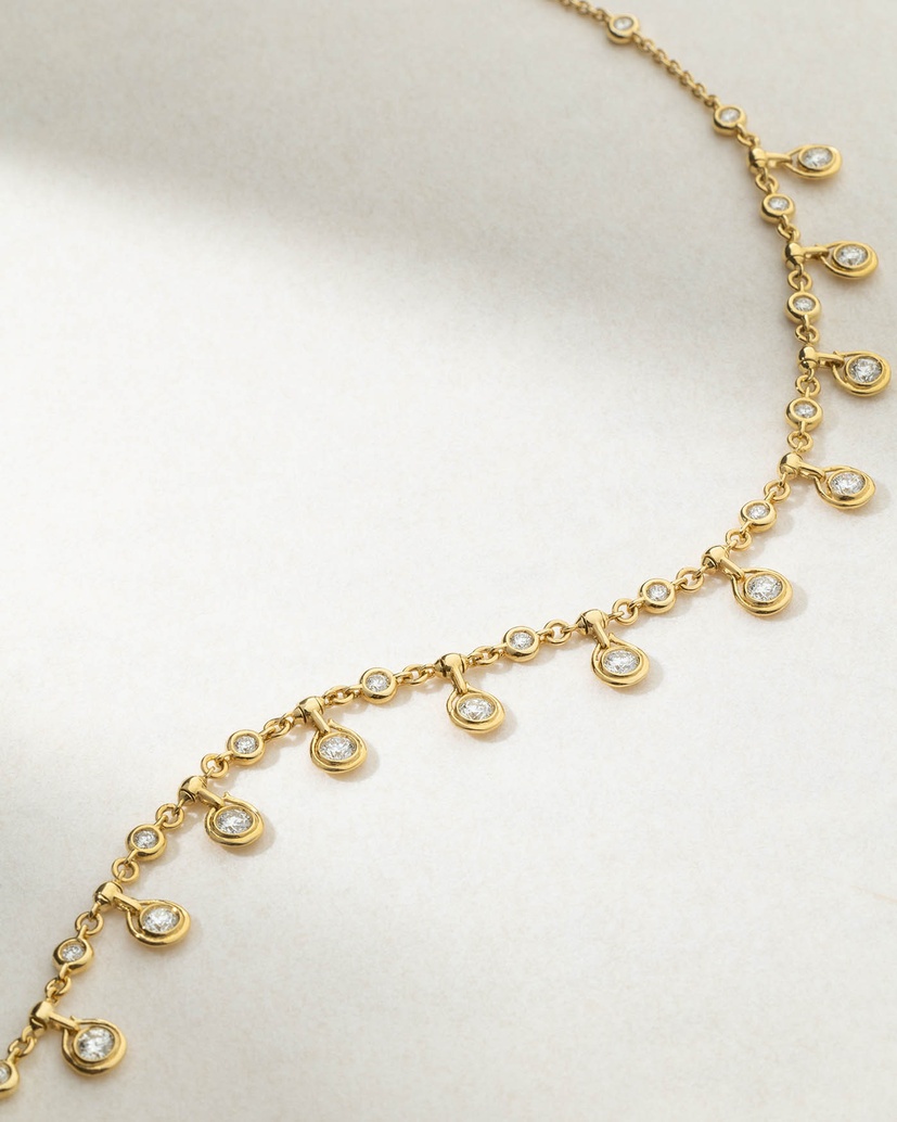 18Κ Yellow Gold Chain Necklace with Diamonds