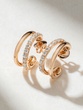 18K Rose Gold Double Hoops with Diamonds - Image 1