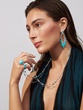 18Κ White Gold Ring with a Turquoise Gem and Diamonds - Image 3