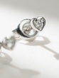 18K Heart Gold Earrings with Diamonds