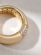 18K Yellow Gold Ring with Pave’ Diamonds