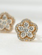 18K Rose Gold Daisy Earrings with Diamonds