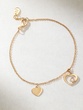 18 K Rose Gold Bracelet with Hearts and a Diamond