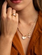 18K Rose Gold Bulky Band Ring with Diamonds - Image 2