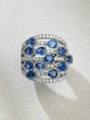 Raindrops 18K White Gold Ring with Sapphires and Diamonds