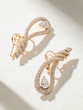 18Κ Rose Gold Snake Shaped Earrings with Poir and Brilliant Diamonds - Image 5