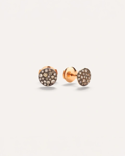 Sabbia Earrings in 18k black rhodium plated Rose gold with 44 brown diamonds