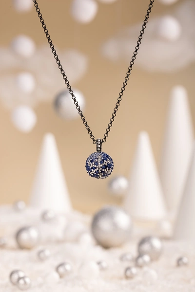 Sparkly Blue Ornament Necklace
