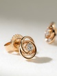 Rose Gold Stud Earrings K18 with Brilliants