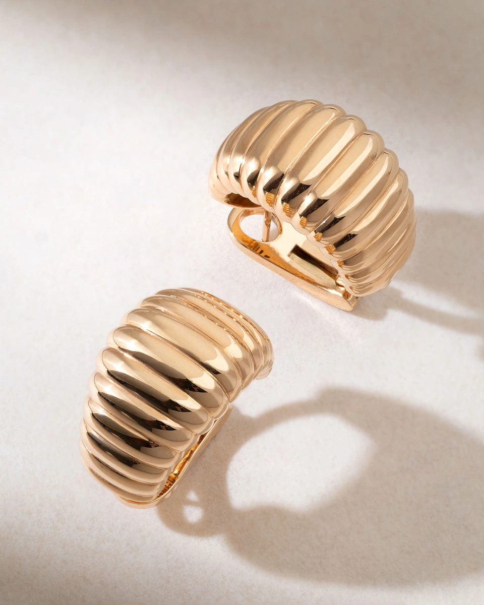 18K Rose Gold Earrings with Sculptural Shape