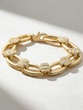 18K Yellow Gold Link Bracelet with Diamonds - Image 2