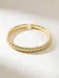 18K Yellow Gold Brilliant Cut Diamond Cuff