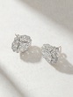 18K White Gold Stud Earrings with Diamond Lace - Image 5