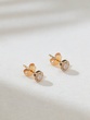 18Κ Rose Gold Round Earrings with Brilliant Cut Diamonds