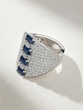 18K White Gold Ring with Brilliant , Asscher cut Diamonds and Baguette Sapphires - Image 2