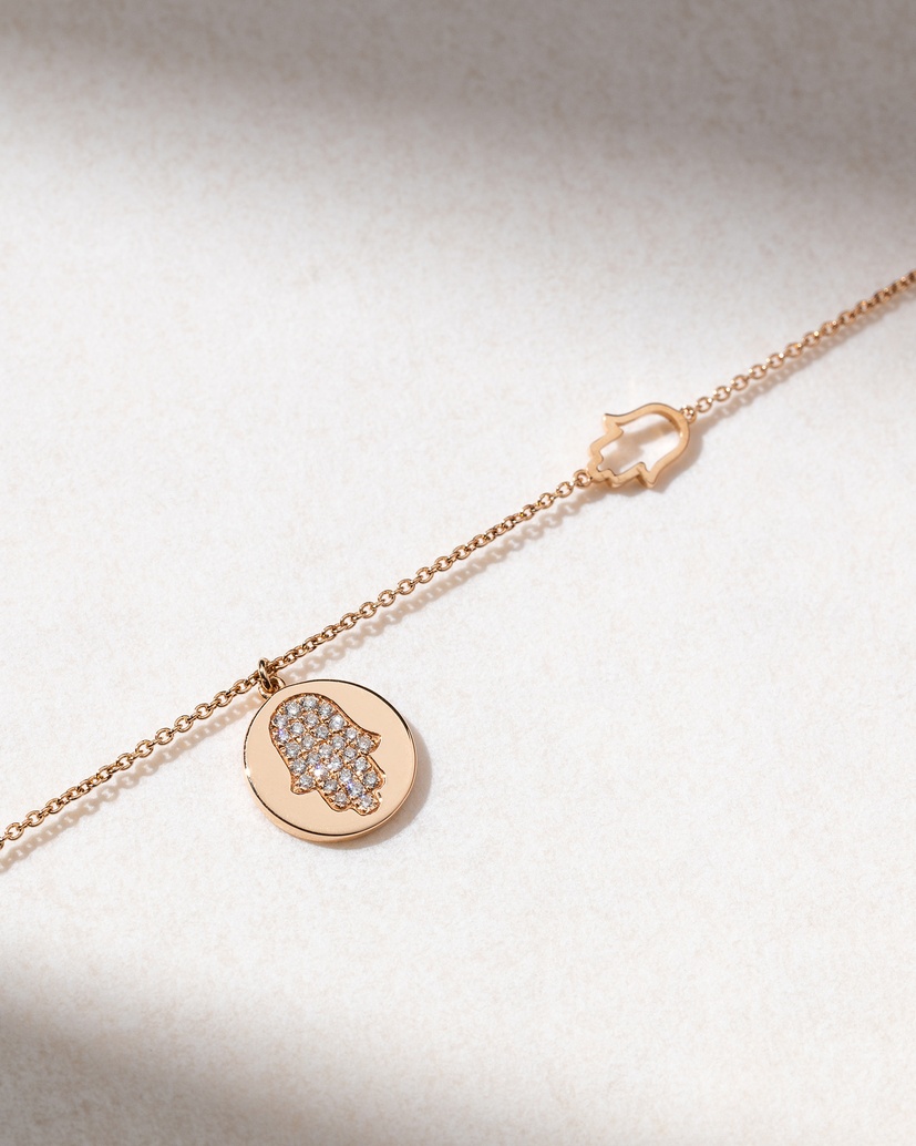 18K Rose Gold Hand of Fatima with Diamonds - Image 2