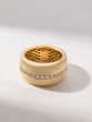 18K Yellow Gold Bulky Band Ring with Diamonds