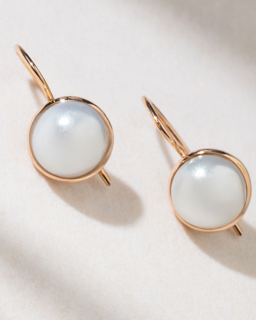 18K Rose Gold Earrings with Pearls