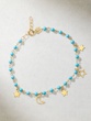 Night-sky 18K Yellow Gold Bracelet With Turquoise Beads