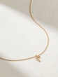 18K Rose Gold Small Letter Necklace with Diamonds