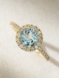 18Κ Yellow Gold Ring with Brilliants and Aquamarine