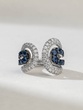 Curvaceous 18K White Gold Ring with Diamonds and Sapphires