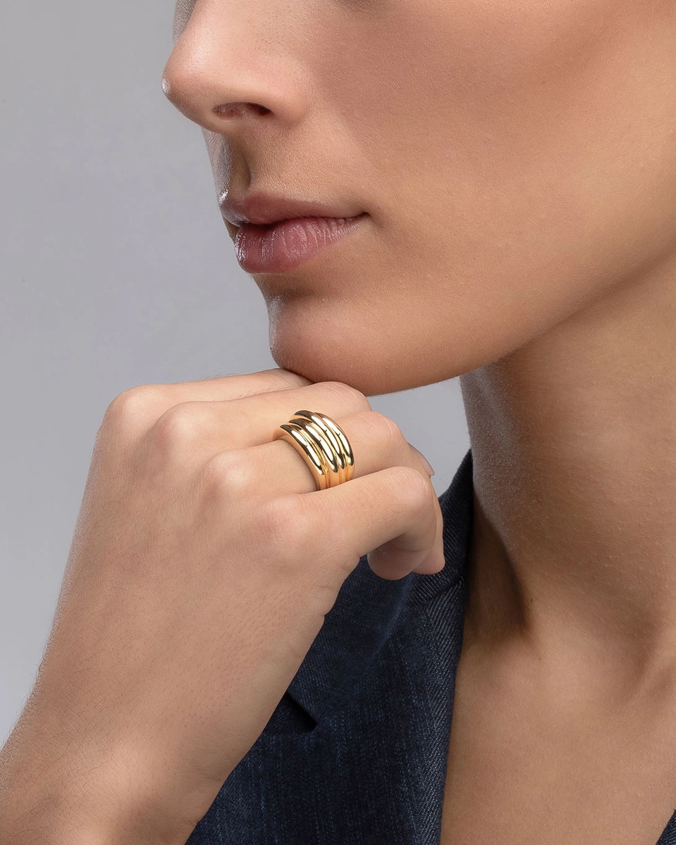 18Κ Yellow Gold RIng with Volume