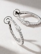 18 Karat White Gold Diamond Oval Earring Hoops