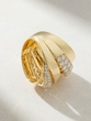 Big Woven Ring in 18K Yellow Gold with Diamonds - Image 2