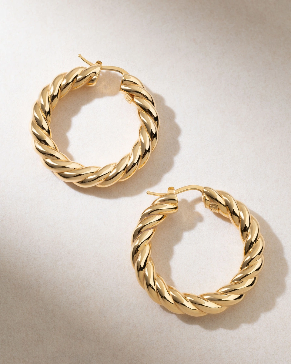 Vintage Κρίκοι σε Κίτρινο Χρυσό Κ18