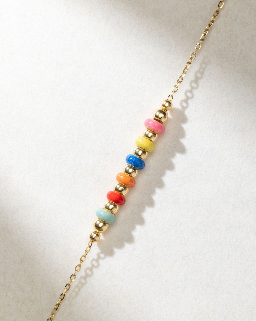 18K Yellow Gold handmade with Colorful Enamel