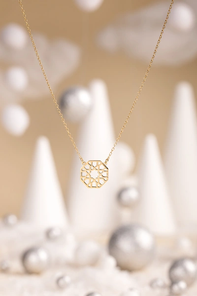 Vintage Octagone Charm Necklace