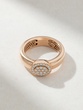 18Κ Rose Gold Ring with Oval Diamond Center