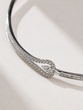 Statement 18K White Gold Choker Necklace with Pear Shaped, Baguette and Brilliant Diamonds