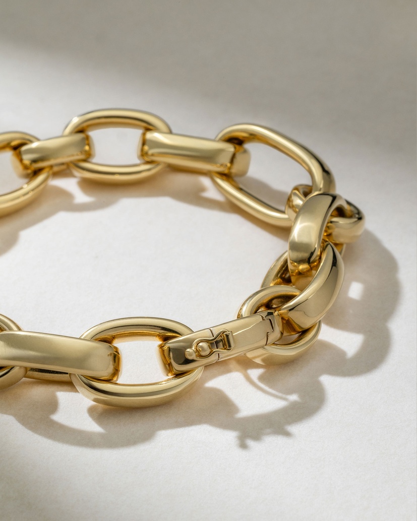 18K Yellow Gold Voluminous Chain-Bracelet