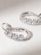 Oval 18K White Gold Hoops with Brilliant Diamonds