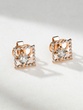 18K Rose Gold Earrings with Square Diamond Outline - Image 3