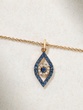 18K Rose Gold Vertical Talisman Necklace with Sapphires and Diamonds